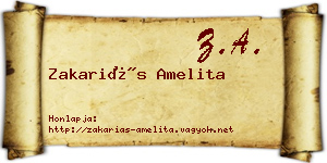 Zakariás Amelita névjegykártya